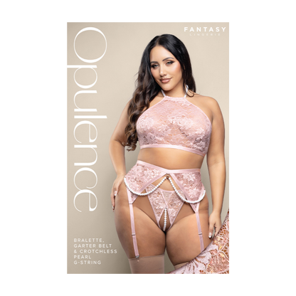 Bralette, Garter Belt & Pearl G-string