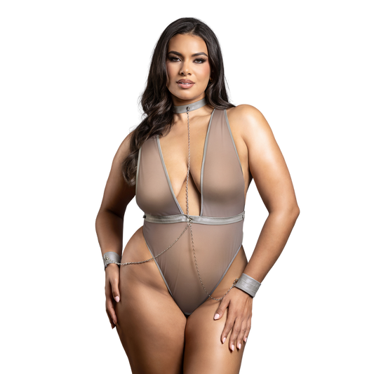 Crotchless Chain Detail Teddy