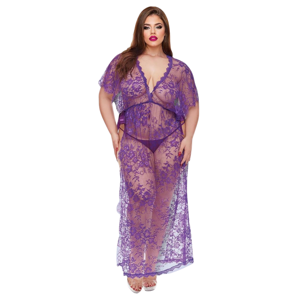 Midnight Desire Lace Gown
