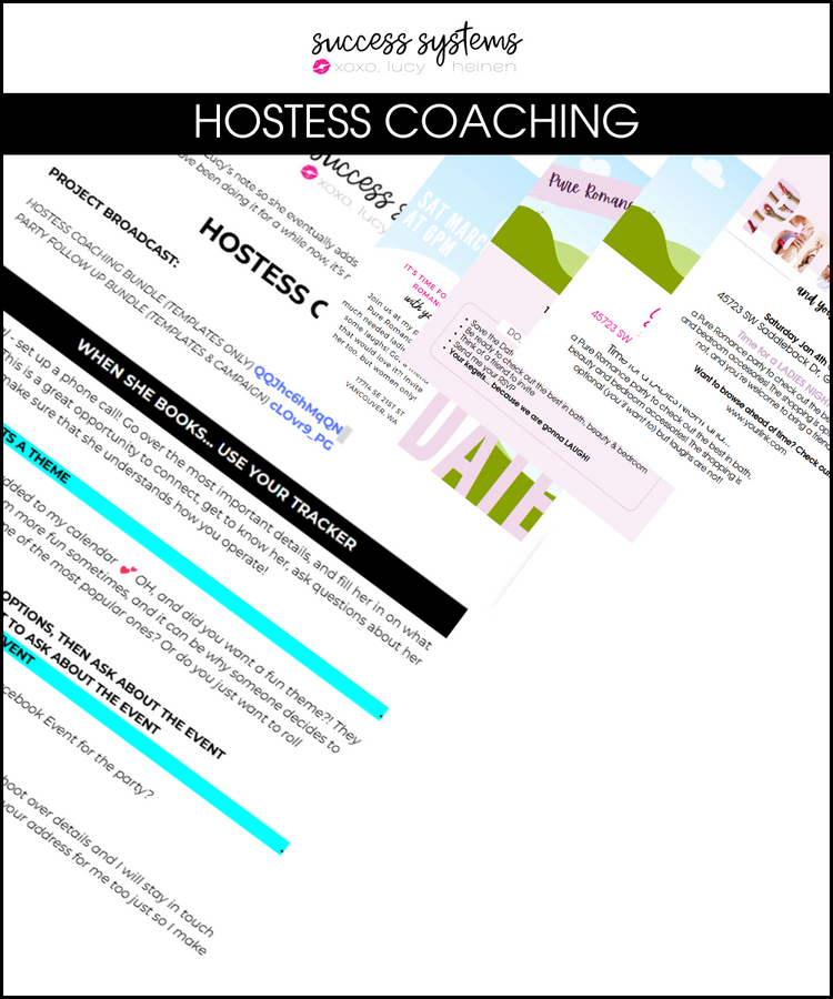Templates Hostess Coaching Success Systems