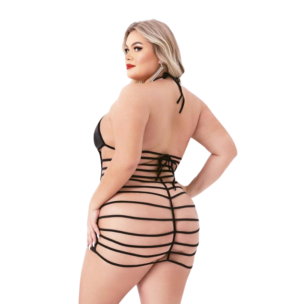 Strappy Wetlook Mini Dress