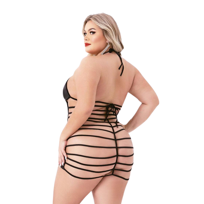 Strappy Wetlook Mini Dress